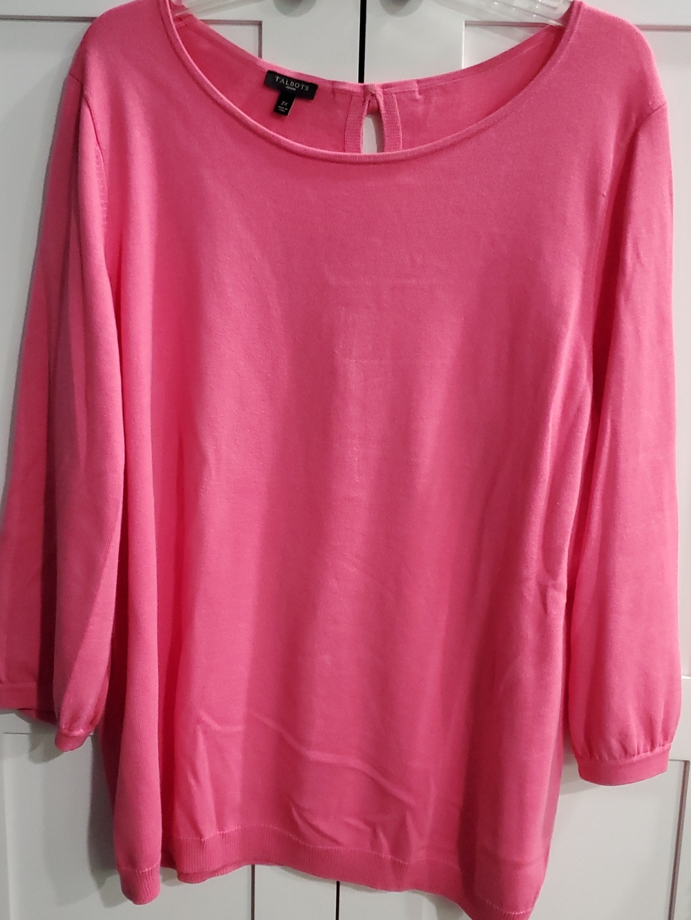 Talbots Bright Pink Boatneck Pullover